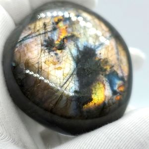 Labradorite Palm Stone With Rainbows & High Flashes #91P